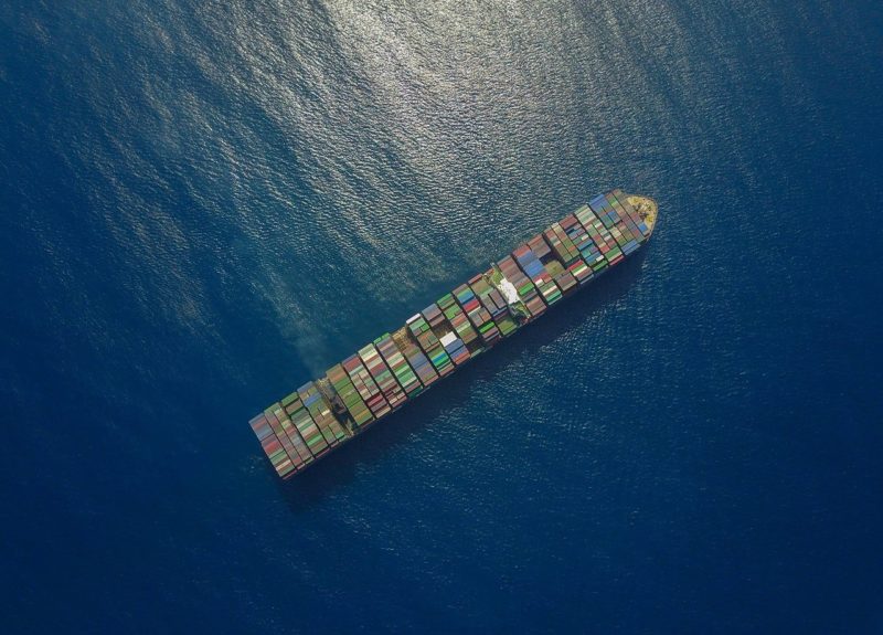 containership at sea
